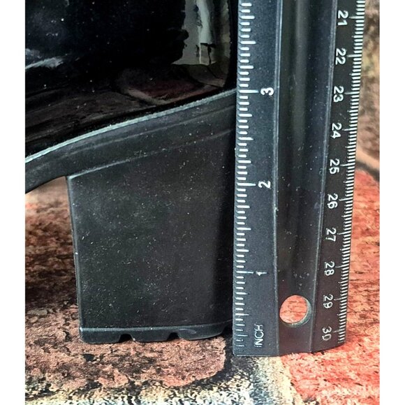 Flexi Boots Womens 7 Bootie Lace Up Side Zip High Block Heel Witchy Goth MINT - Picture 6 of 12